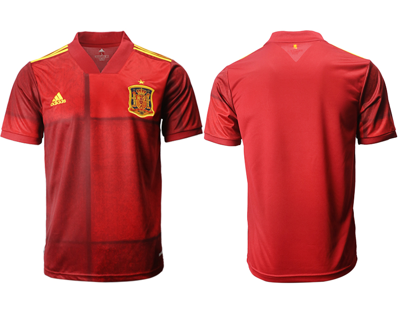 Men 2021 European Cup Spain home aaa version red Soccer Jersey